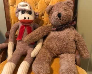 Sock monkey and his friend Mr. Bear 