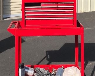 Rolling cart, tools box & tools