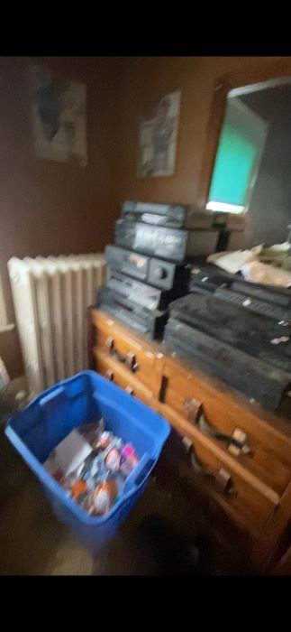 Beanie babies , receivers , disk players , CD players , cassette players
