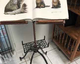 Antique copper and iron book stand