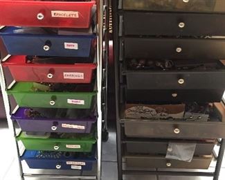 Full drawers of costume jewelry (new) for this sale