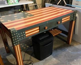 Painted oak library table - $35