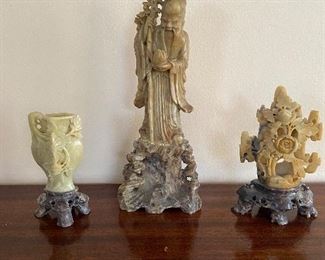 Oriental carvings - Left to right - Small $10, Large $20 and has top glued on, far right $15