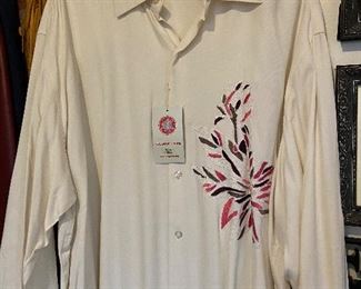 Bobby Chan silk (55%) shirt with original tags. Size L priced at $18