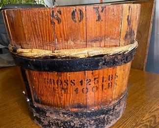Primitive wooden Soy bucket - $40