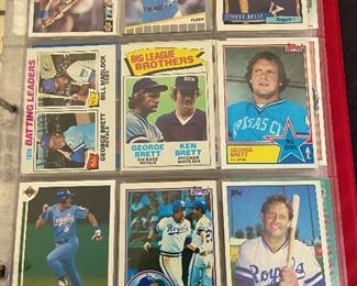 "George Brett" baseball cards - (2) 1977 Topps, 1983 Topps, 1985 Topps, 1989 Topps, 1989 Fleer, 1990 Upper Deck, (2) 1992 Topps, 1993 Upper Deck - $40