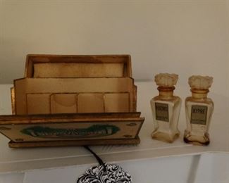 Vintage perfume bottle and box