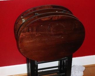 Wood TV Tray set