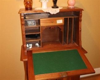 Inside drop front desk