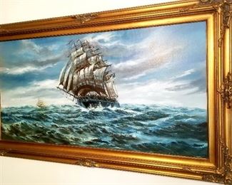Ship oil painting