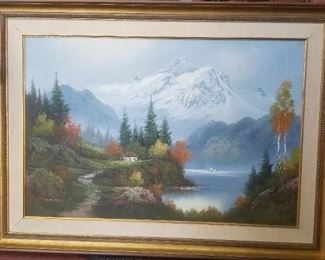 Large original oil painting by D. Morris