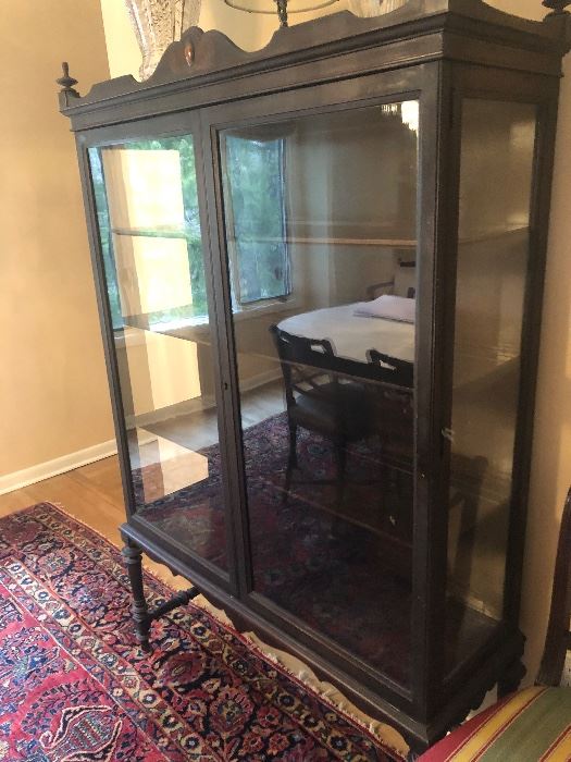Antique Walnut China Cabinet with Glass Doors 43" wide x 67" high x 14 5/8" deep $300