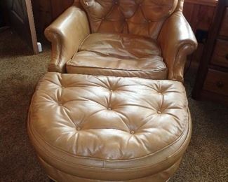leather chair w/ottoman