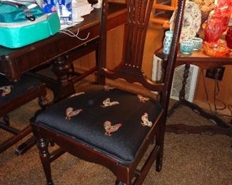 closeup of dining room table chairs, we have 6 