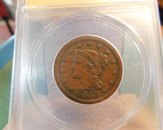 Lot 4. 1853 U.S. Large Cent(ANACS VF-35)