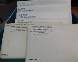 Lot 17. 1968,72,74,77,78 and 79 U.S. Mint Sets