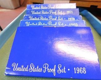 Lot 22. 1968-72 U.S. Proof Sets