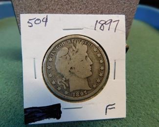 Lot 29. 1897 Barber Half Dollar(F)