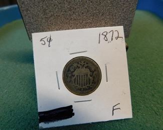 Lot 39. 1872 Shield Nickel(F)