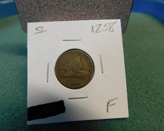 Lot 42. 1858 Flying Eagle Cent(Fine)