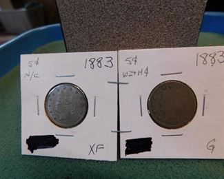 Lot 47. 1883 V Nickels(With/Without Cents Examples)