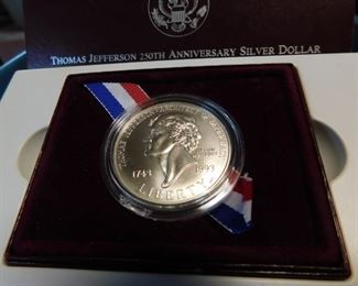 Lot 48. 1993 Thomas Jefferson Silver Dollar