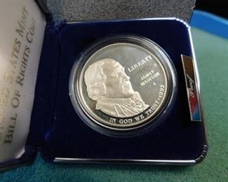 Lot 73. 1993 Bill of Rights Silver Dollar