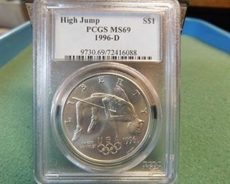 Lot 77. 1996-D Olympic High Jump Dollar((PCGS MS69)