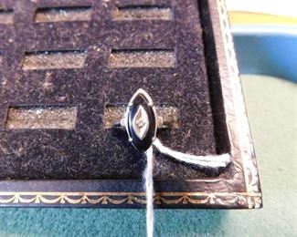 Lot 108. 10K White Gold Ring(2.7 Grams/Size 5-5+1/2)