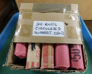 Lot 138. 24 Rolls of Circulated Wheat Pennies