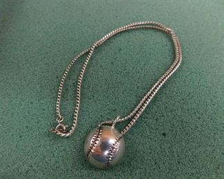 Lot 147. Sterling Baseball Necklace