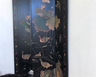 Large heavy Chinese carved screen