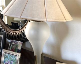 Pair of glass frosted lamps - art nouveau styling