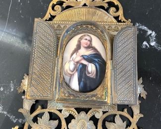 Porcelain French Frame Antique madonna