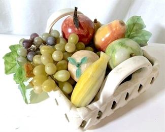 Stone Fruit & Ceramic Basket

