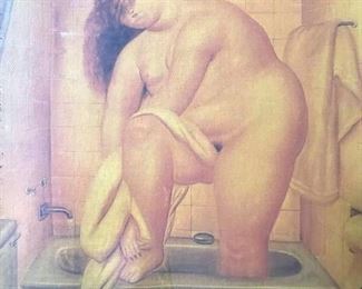 Framed Voluptuous Female Nude Print
