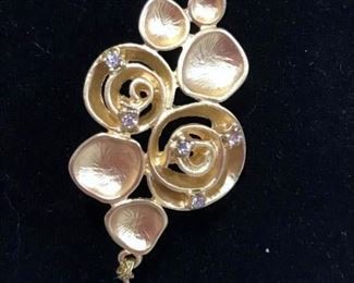 Delicate Amazonite & AB Bead Gold Tone Necklace
