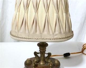 Wood & Brass Tabletop Lamp, Phillippines
