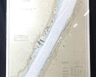 Framed Hudson River Map Print
