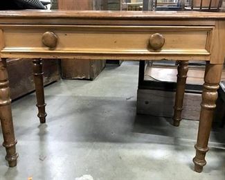 Vintage Carved Wooden Desk W Drawer
