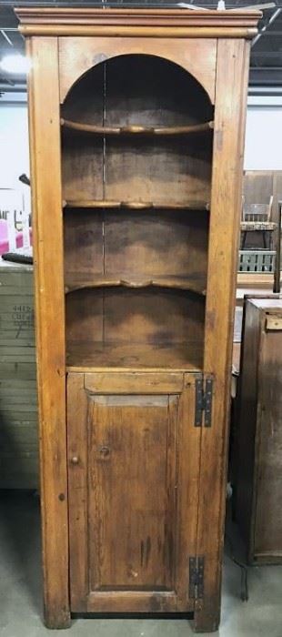 Antique Carved Wooden Curio Cabinet
