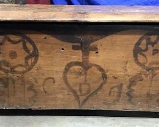 Antique Carved Wooden Lidded Chest
