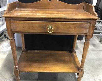 Vintage Carved Wooden Console W drawer
