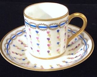 Signed Hand Painted French Porcelain Demitasse
