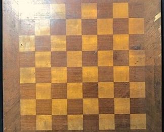 Vintage Carved Wooden Chessboard
