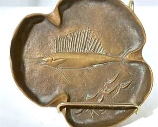 VIRGINIA METALCRAFTERS Brass Swordfish Tray
