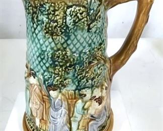 French Faience Majolica Vintage Pitcher
