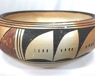 Signed HOPI Native American Pottery Bowl
