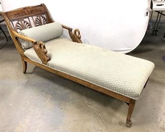 Vintage Carved Wooden Chaise Lounge
