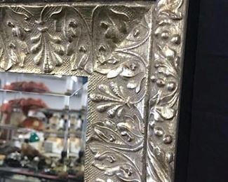 Pottery Barn Carved Silver Gilt Wall Mirror
